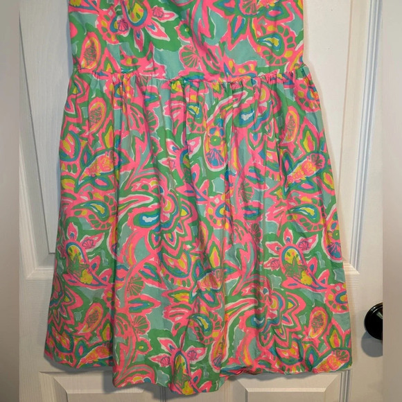 Lilly Pulitzer Chandie Strapless Dess Sand Bar Blu Medium - Picture 7 of 10